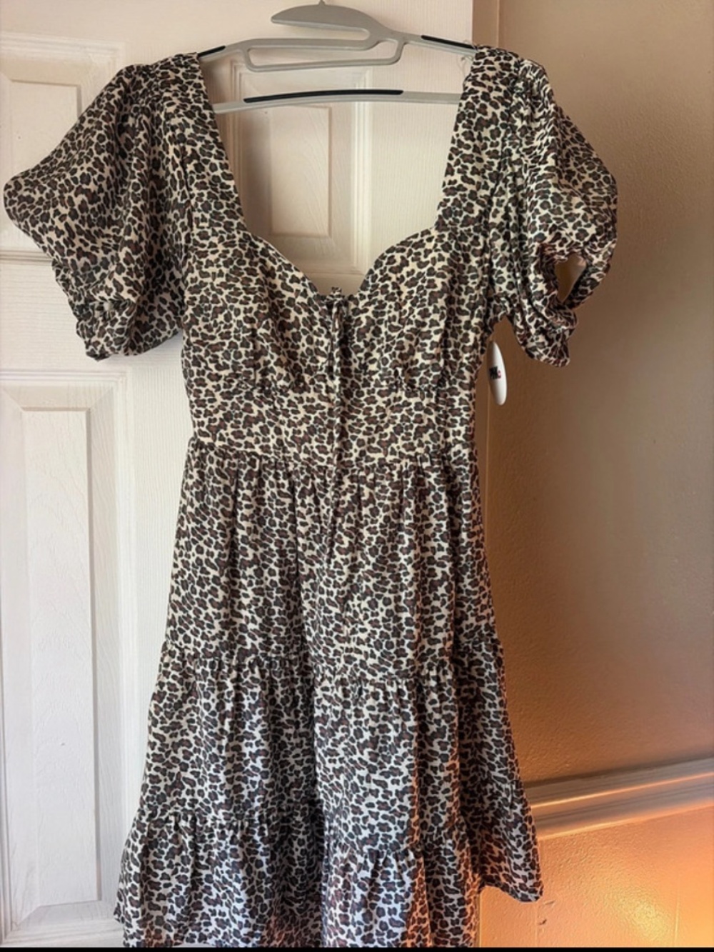 Leopard Print Tiered Maxi Dress | Puff Sleeve | Tie Waist